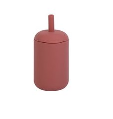 Силіконова, безпечна дитяча чашка з соломинкою без вмісту бісфенолу А, 175 мл, Purplish red