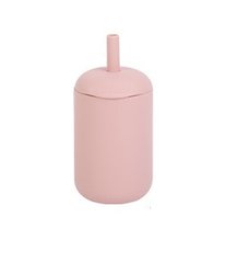 Силіконова, безпечна дитяча чашка з соломинкою без вмісту бісфенолу А, 175 мл, Dark Pink