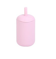 Силіконова, безпечна дитяча чашка з соломинкою без вмісту бісфенолу А, 175 мл, Light Pink