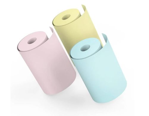 Термобумага без клейкой основы для Bluetooth детского мини принтера 3 шт разноцветные 57мм