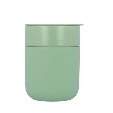 Кофейные чашки 295мл с крышками Cute Travel Mugs с защитным силиконовым чехлом Olive