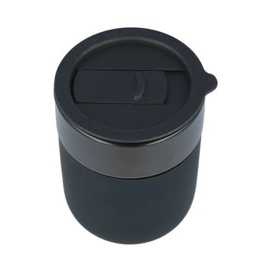 Кофейные чашки 295мл с крышками Cute Travel Mugs с защитным силиконовым чехлом Black