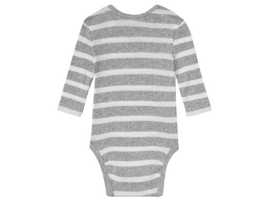 Бодик в рубчик Детская пижама из хлопка 2шт комплект 2-6мес 62/68 Lupilu серый