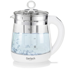 Стеклянный чайник 1,5 л с заварочным узлом и контролем температуры Gerlach GL 1296