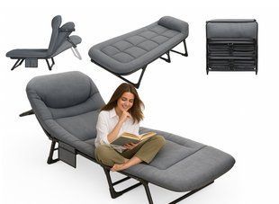 Портативне розкладне ліжко Relax Outdoor 180&times;60&times;30 см, залізна рама, до 120 кг, 5 регульованих положень