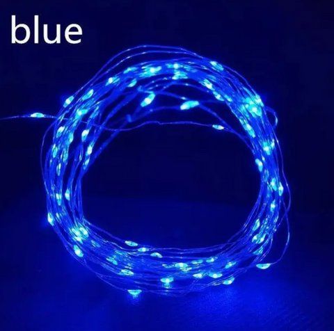 Светодиодная гирлянда нить капля росы 4.5м 50led батарейки Blue