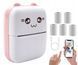 Портативний термопринтер Bambi Cat Mini printer Pink+5 рулонів термопаперу