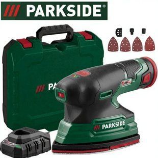 Стартовий набір акумуляторної детальної шліфувальної машини Parkside PAMS 12A1, 12V, акумулятор 2Ah, зарядний пристрій