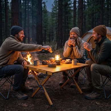 Раскладной стол SpringFun S 60&times;45&times;60см - кемпинговый портативный стол для туризма Металлический каркас 30кг