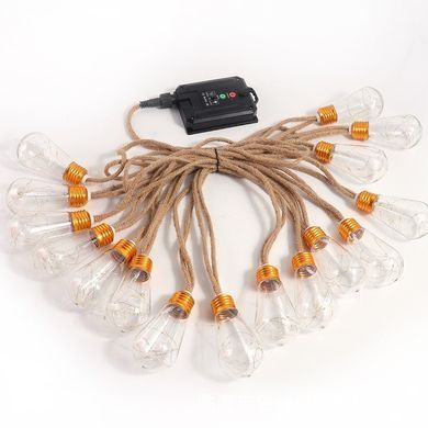 Вуличний та домашній LED світильник на сонячній батареї 8 м, 20 ламп, 200 LED, Solar, для саду, вечірки, балкону