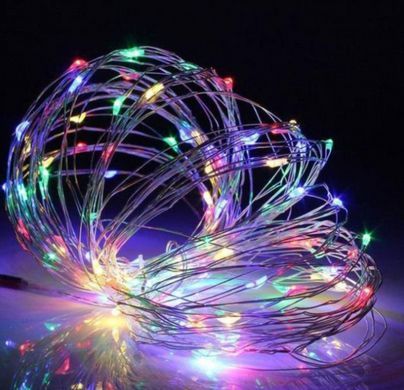 Світлодіодна гірлянда нитка 8 режимів крапля роси 10 м 100led від USB від ПАВЕРБАНКА RGB-спід + БЛОК