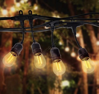 Гірлянда з ретро-лампочками LED Edison, пультом дистанційного керування, сонячною панеллю та можливістю зарядки від мережі