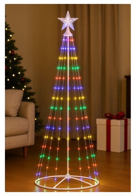 Искусственная ёлка LED 180 см, 269 LED, тёплый белый + RGB, 8 режимов, с пультом и защитой IP44