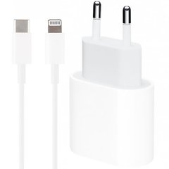 Комплект Быстрой Зарядки для iPhone Сетевое Зарядное Устройство 20W Adapter Type-C + Кабель Зарядки USB-C to
