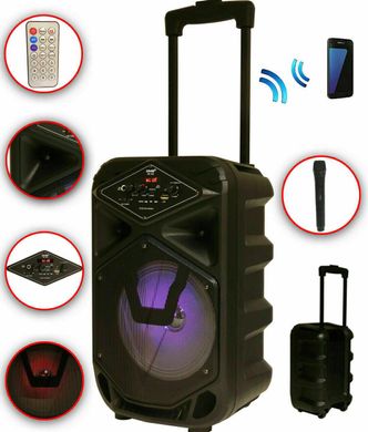Акустична система Колонка акумуляторна DMS K8-8G Bluetooth, USB, MP3, Wireless LED