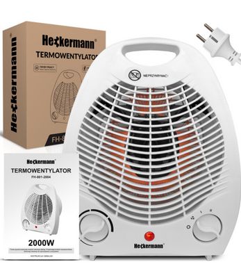 Тепловентилятор обігрівач Heckermann 2в1 2000 Вт