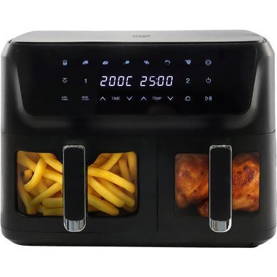 Мультипечь аэрофритюрница Adler AD 6324 2700 Вт на 2 чаши 6.5 л и 4.5 л с таймером и 8 программами Black