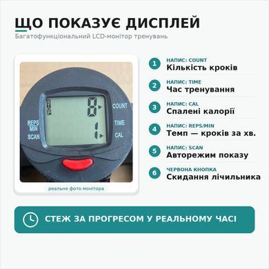 Степпер наклонный Stepper Step черный с эспандерами для дома до 120 кг