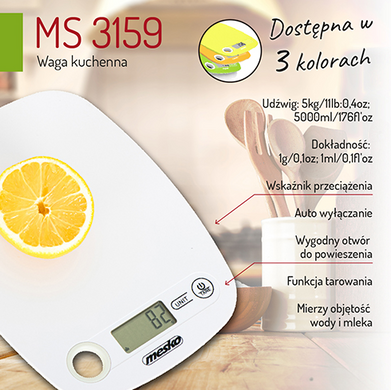 Кухонные весы электронные Mesko MS 3159y