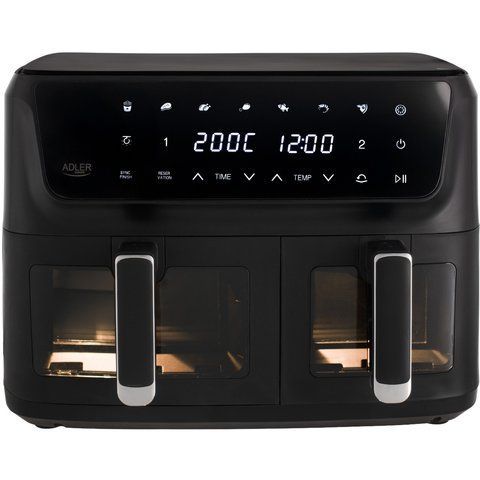 Мультипечь аэрофритюрница Adler AD 6324 2700 Вт на 2 чаши 6.5 л и 4.5 л с таймером и 8 программами Black