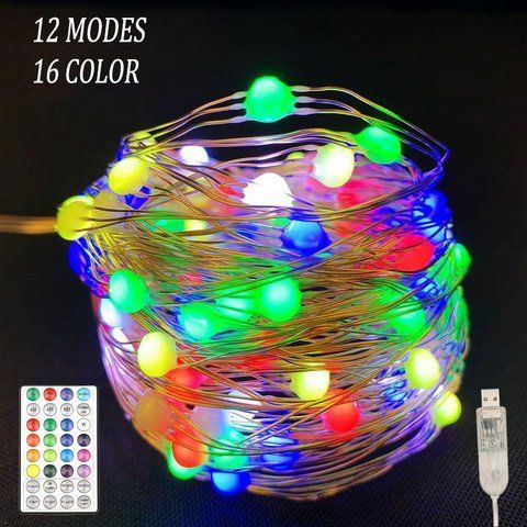 Гирлянда Smart led 100 капель 10м с пультом, 12 режимов, 16 цветов