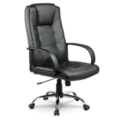 Кожаное офисное кресло Eago EG-221 чёрное