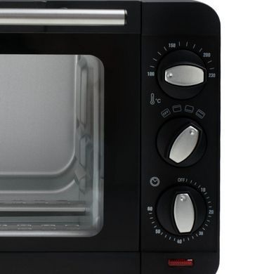Електрична міні-духовка Adler AD 6029, 14 л, 1200 Вт, 100&ndash;230 &deg;C, таймер 60 хв, 3 режими, чорна