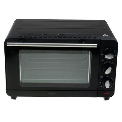 Електрична міні-духовка Adler AD 6029, 14 л, 1200 Вт, 100&ndash;230 &deg;C, таймер 60 хв, 3 режими, чорна