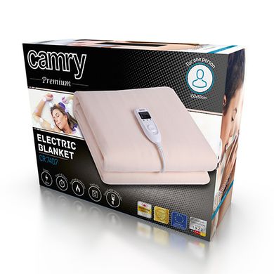 Электрическое одеяло Camry CR 7407 для обогрева мощность 60 Вт, 150 см х 80 см