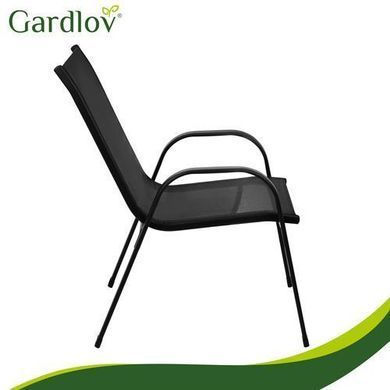 Набор балконной мебели Gardlov 27568 стол и 2 стула черный садовый комплект