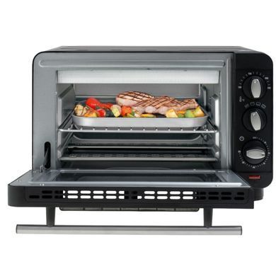 Електрична міні-духовка Adler AD 6029, 14 л, 1200 Вт, 100&ndash;230 &deg;C, таймер 60 хв, 3 режими, чорна