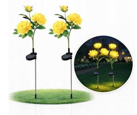 Вуличні садові світильники на сонячній батареї, Garden Peony Light, для двору, тераси, комплект 2 шт Вуличні