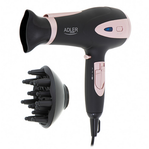 Фен для волосся Adler AD 2248 з іонізатором 2400 Вт Black