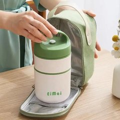 Термос для їжі - ланчбокс EiMai 0.68л харчовий термос з контейнером white-green