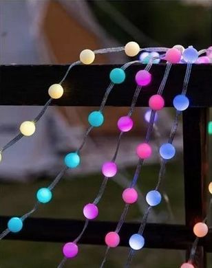 Гирлянда Умная светодиодная музыкальная 200LED 20 метром шарики Multi разноцветные USB управление от смартфона