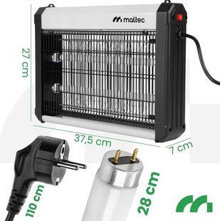 Знищувач комах Maltec MasterKiller 112544 16W електрична інсектицидна UV лампа від комарів та мух чорна