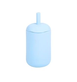 Силиконовая, безопасная детская чашка с соломинкой без содержания бисфенола А, 175 мл, Pastel blue