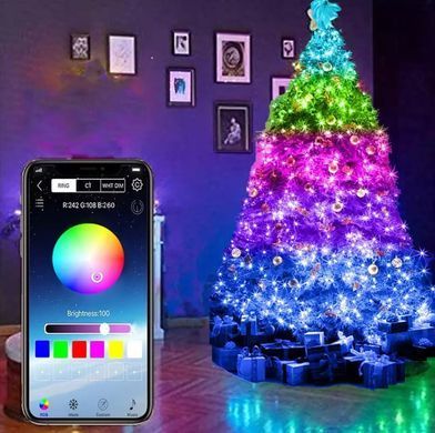Розумна гірлянда Smart управління від смартфона, 10метров, 100 лампочок