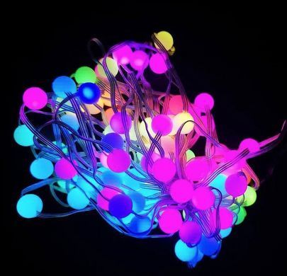 Гирлянда Умная светодиодная музыкальная 200LED 20 метром шарики Multi разноцветные USB управление от смартфона