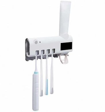 Диспенсер для зубної пасти Toothbrush Sterilizer з УФ стерилізатором і тримачем на 5 щіток, настінний, автоматичний