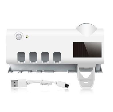 Диспенсер для зубної пасти Toothbrush Sterilizer з УФ стерилізатором і тримачем на 5 щіток, настінний, автоматичний