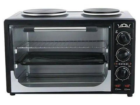 Електродуховка VOV Veohp 30L 1700Вт з 2 конфорками +лоток для піци