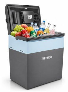 Автомобільний холодильник Maltec Sunwaal MasterCold-30L 30 л 12-230 В з функцією охолодження та підігріву сіро-синій