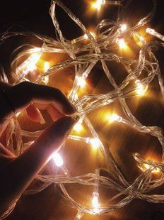 Светодиодная гирлянда Ночник нить Капля росы силикон 2м 20led батарейки АА