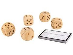 Деревянная игра Playtive Yatzy с футляром, 5 большими кубиками, табличкой для оценки
