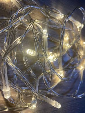 Светодиодная гирлянда Ночник нить Капля росы силикон 2м 20led батарейки АА