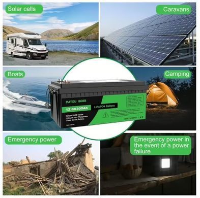 Аккумулятор LiFePO4 Datou Boss 12,8V 300Ah 3840Wh с BMS, 6000+ циклов, 200A разряд, 100A заряд, IP65