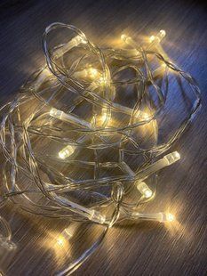 Светодиодная гирлянда Ночник нить силикон 2м 20led батарейки АА