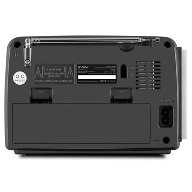 Радиоприемник портативный SVEN SRP-525 Grey FM/AM/SW, радио с USB, microSD, аккумулятором, фонариком и питанием 220 В