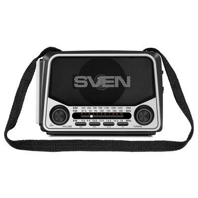 Радиоприемник портативный SVEN SRP-525 Grey FM/AM/SW, радио с USB, microSD, аккумулятором, фонариком и питанием 220 В